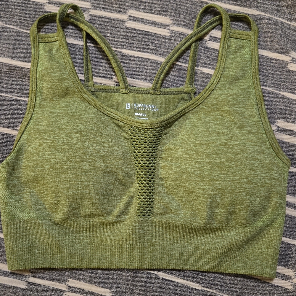 BuffBunny Olive Green Sports Bra